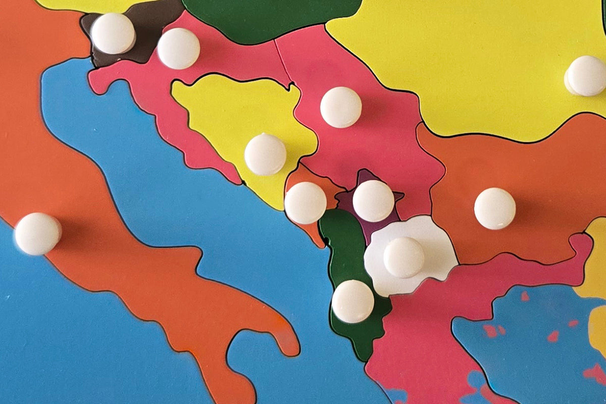 Montenegro - Puzzle Piece of Europe (Plastic Knob)