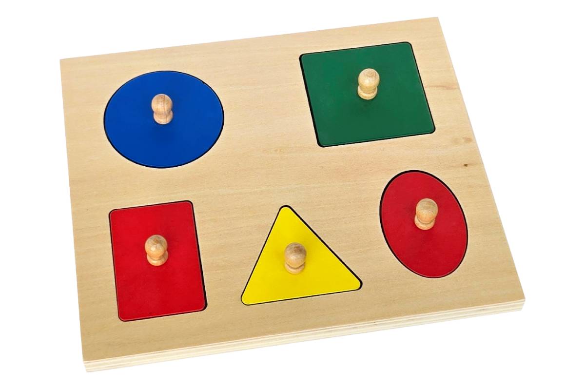 Geometric Puzzle Board (Small Knobs)