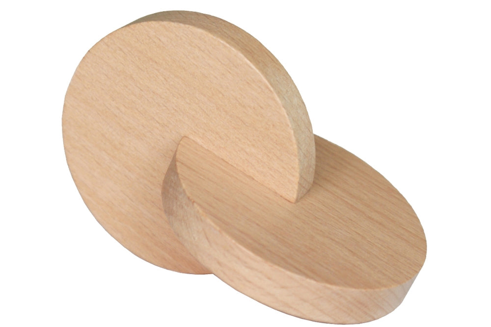 A pair of interlocking discs, joined perpendicular at their centres.