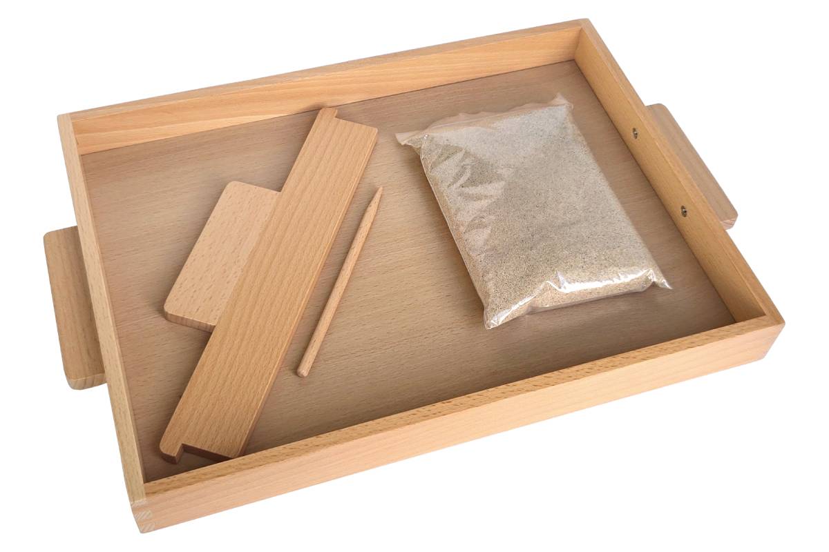 Large Sand Tracing Tray with brown sand