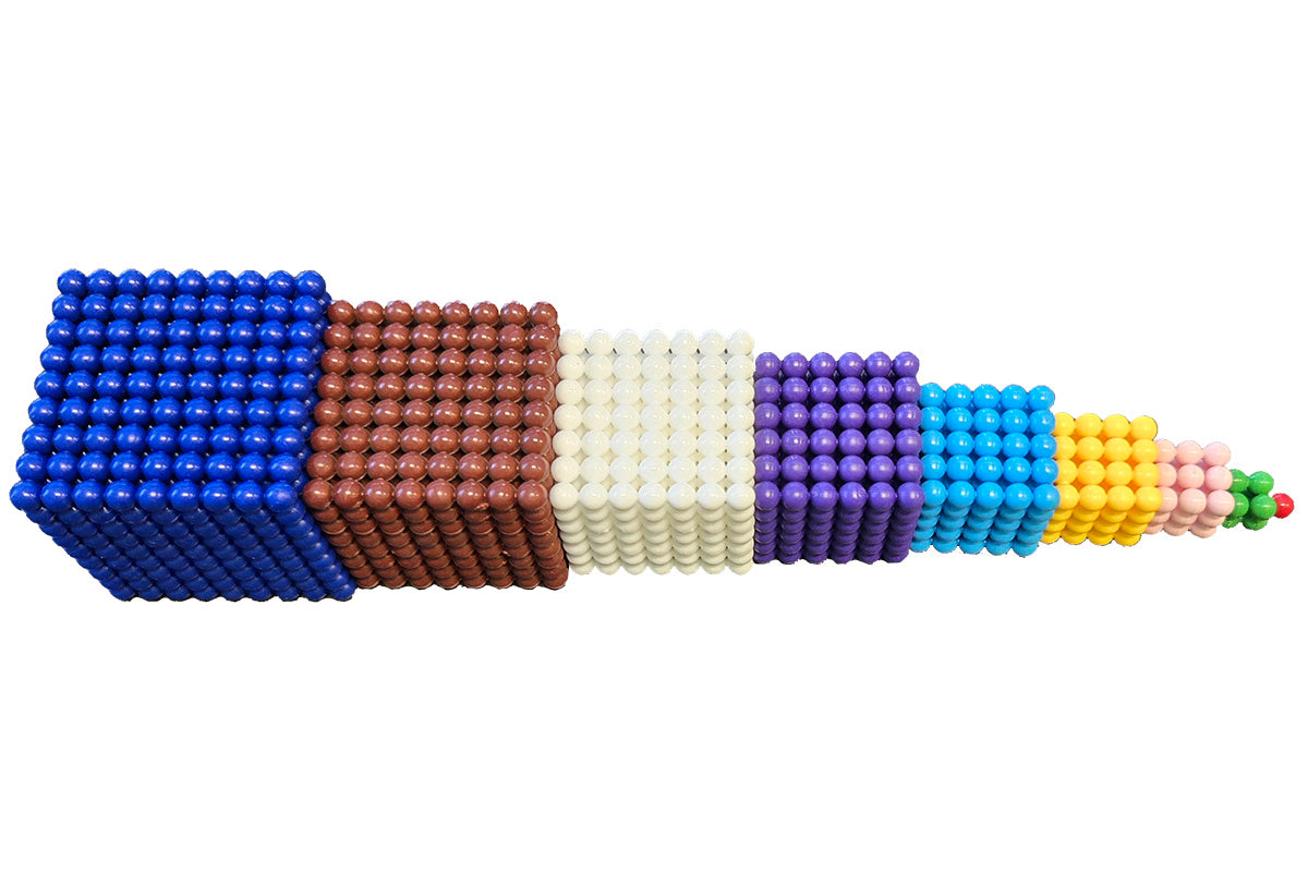 1-9 coloured bead cubes. C beads.