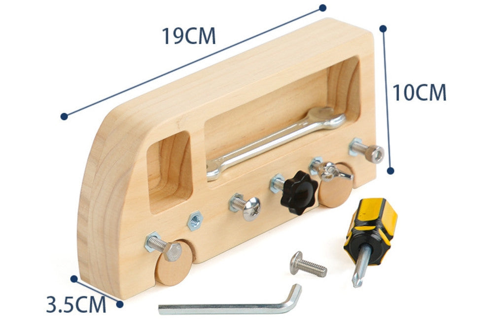 Busy bus measures 19 cm x 10 cm x 3.5 cm.