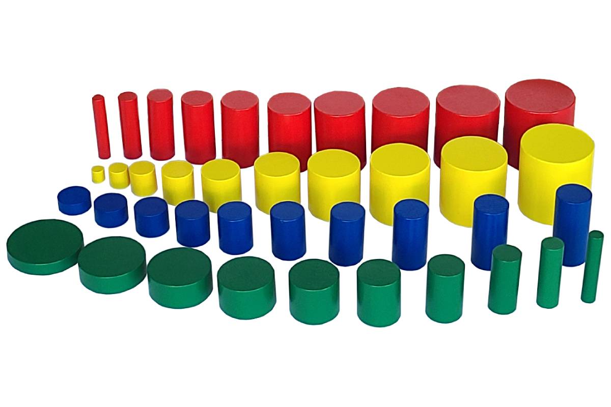 The full set of knobless cylinders in four colours, without boxes.