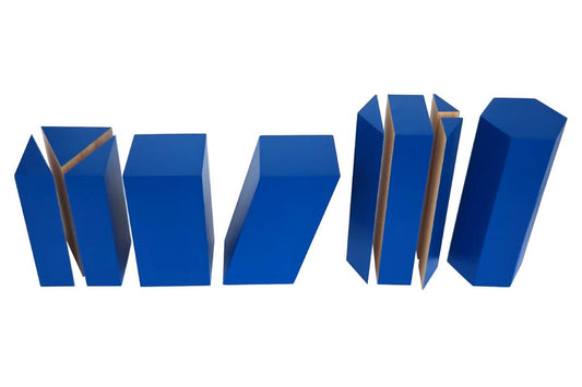 Divided Blue Geometric Solids