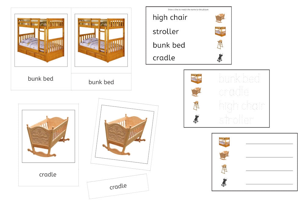 Blue Bunk Bed Language Exercise Cards- Set B (PDF)