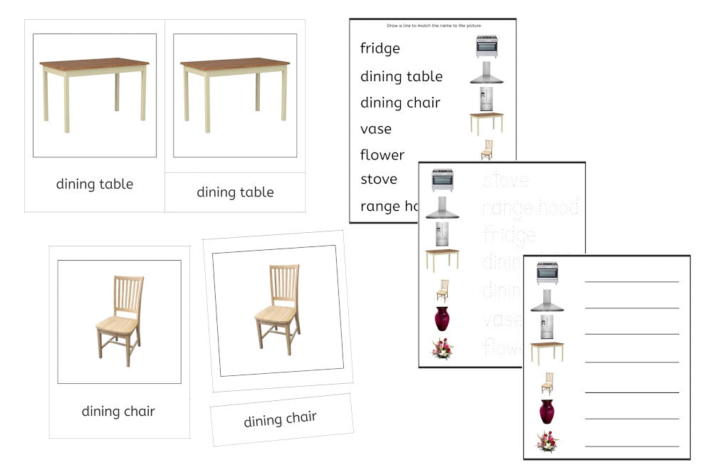 Brown Kitchen Language Exercise Cards - Set B (PDF)