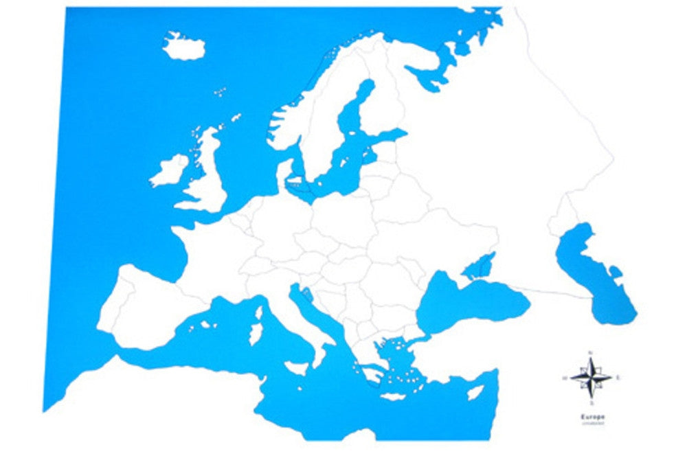 Control Europe Map Ids Unlabeled Europe Control Map - IFIT Montessori