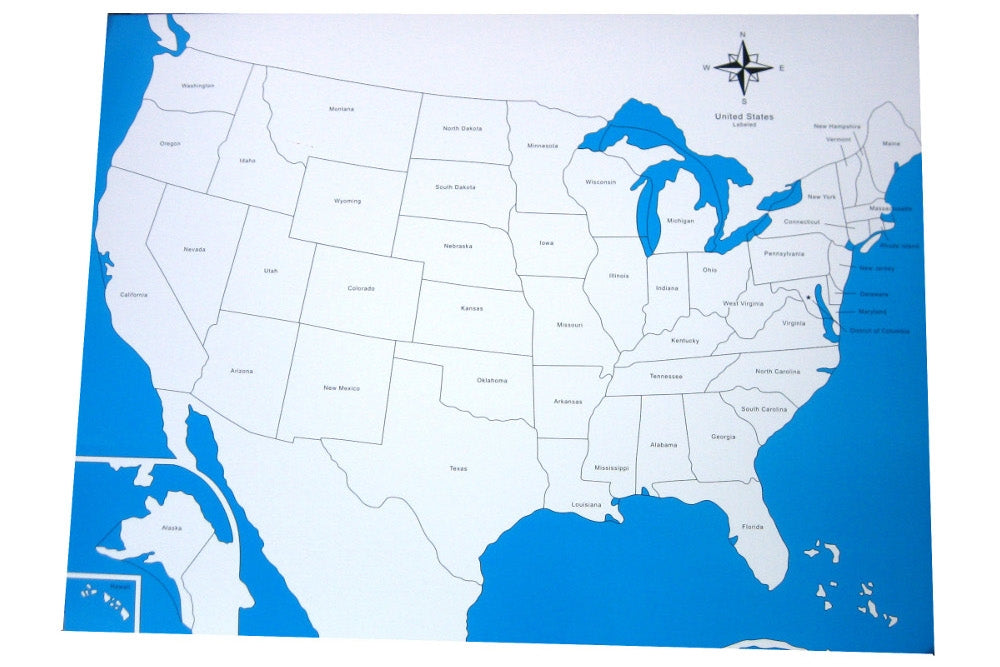 IFIT Montessori: Labeled USA Control Map