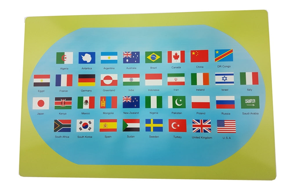 IFIT Montessori: World Map, Flags and Stand