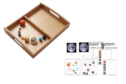 Solar System Tray Solar System Models with Cards and Tray - IFIT Montessori