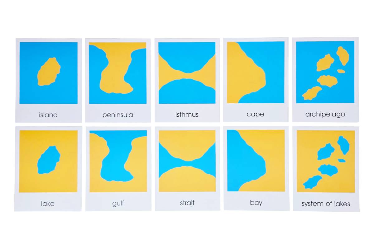 Land and Water Form 3-Part Cards