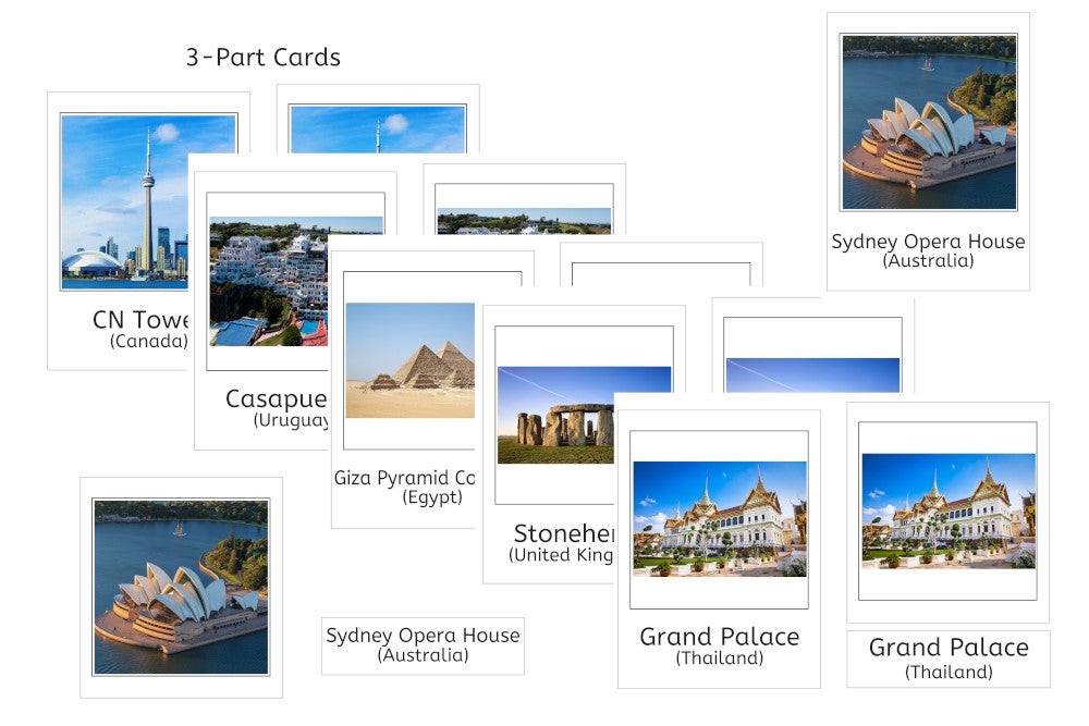 World Landmarks 3-Part Cards Bundle (PDF)