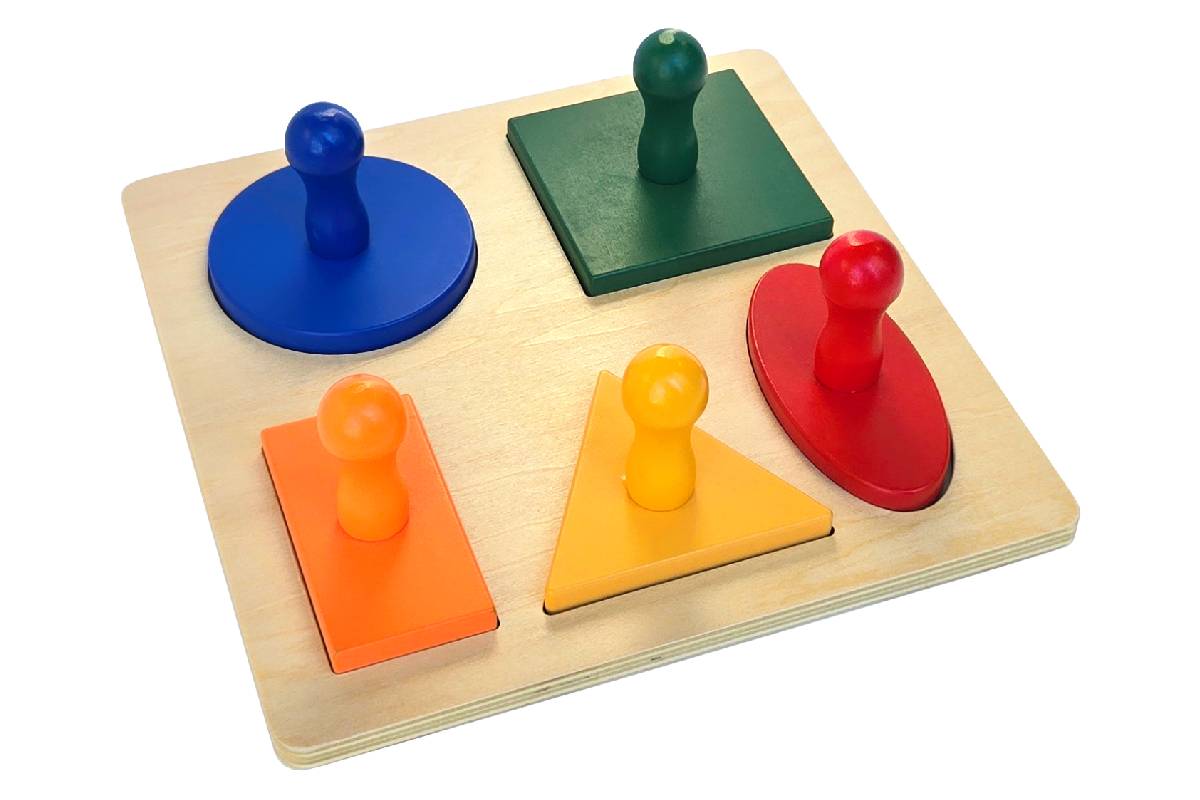 Geometric Puzzle Board (Large Knobs)