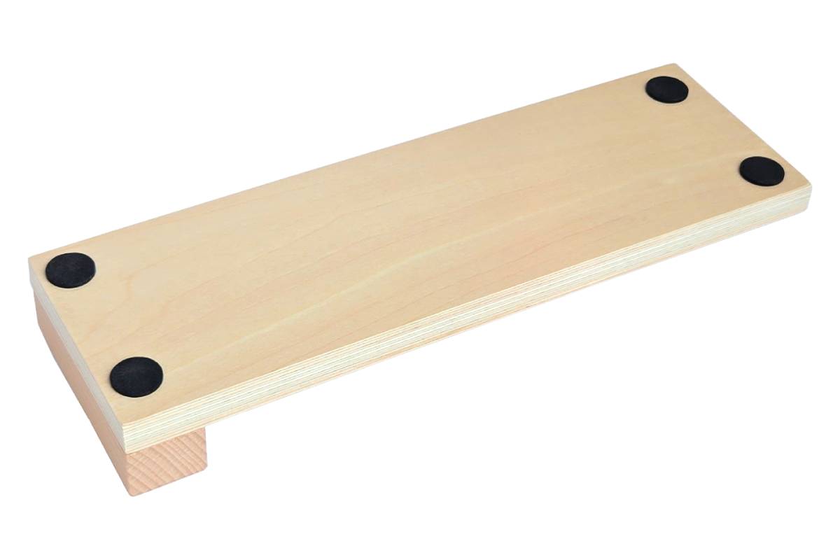 Bottom of Braiding Board, showing four foam feet
