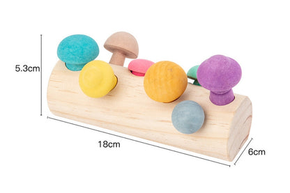Wooden Mushroom Picking Toy