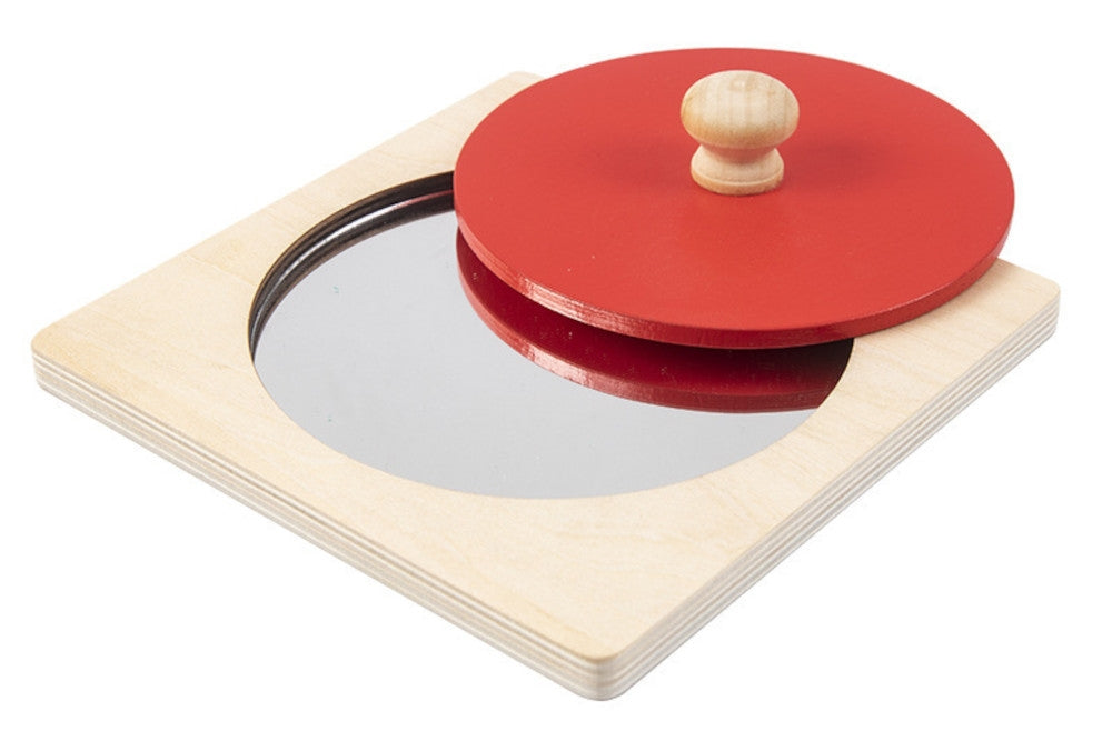 Red Circle Puzzle with Mirror