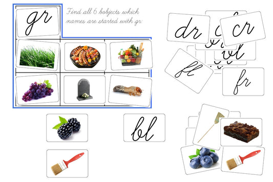 Consonant Blends Activity - Set A, Cursive (PDF)