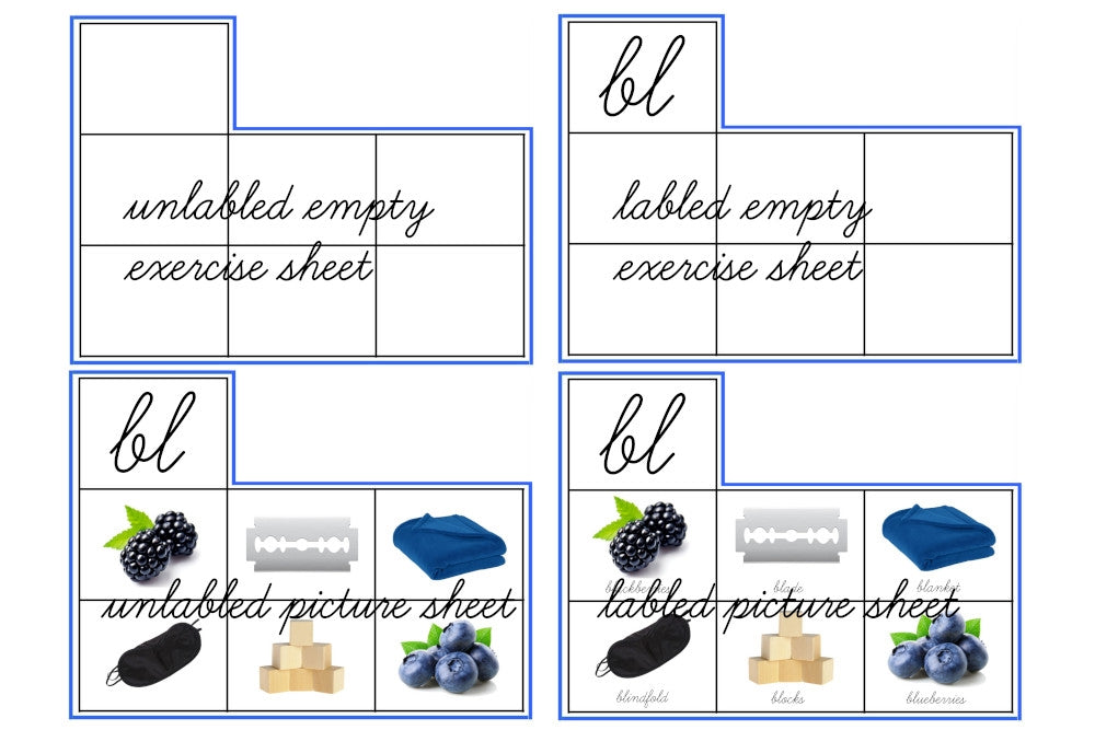 Consonant Blends Activity - Set A, Cursive (PDF)