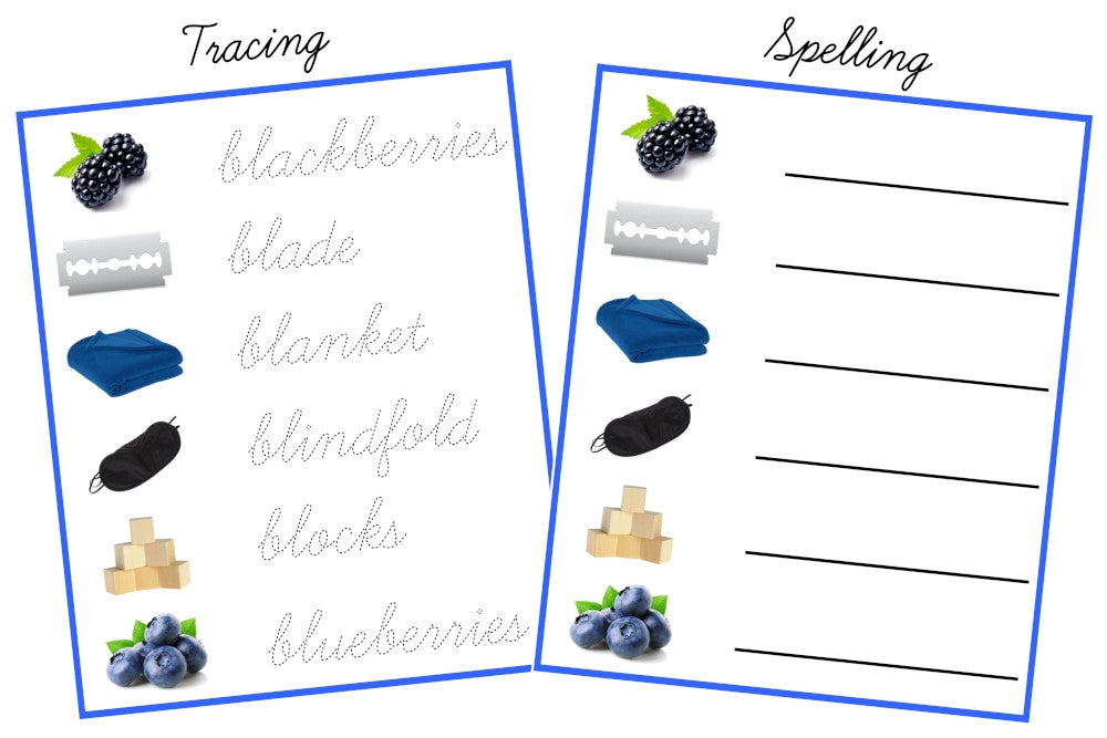 Consonant Blends Activity - Set A, Cursive (PDF)