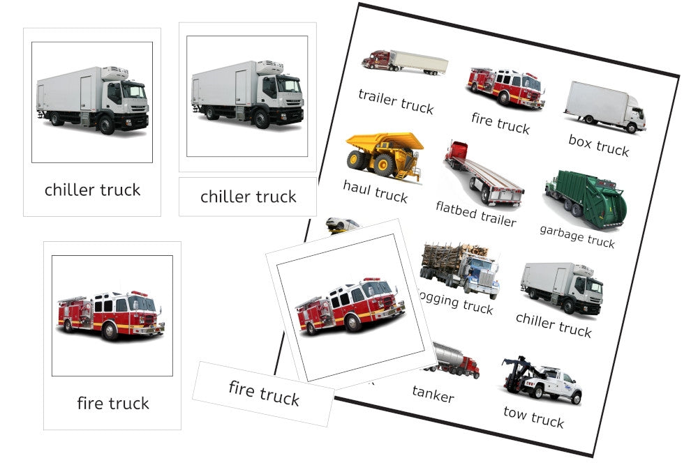 Trucks 3-Part Cards - Set A (PDF)