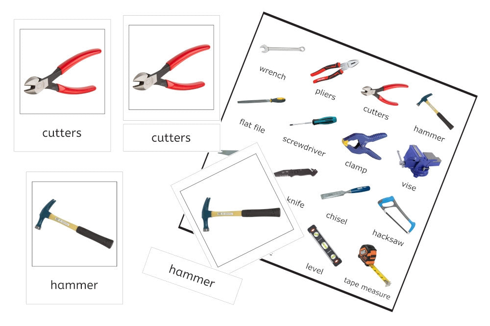 Matching Part Hand Tools Hand Tools 3-Part Cards (PDF) - IFIT Montessori