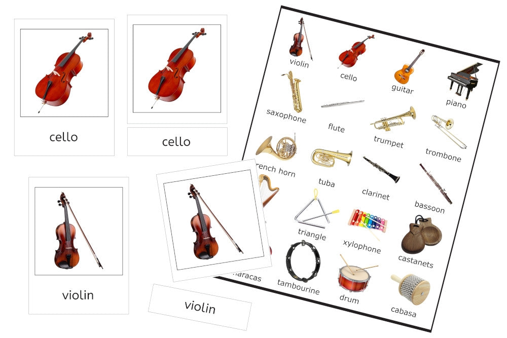 Music Instruments Pdf Musical Instruments 3-Part Cards (PDF) - IFIT Montessori
