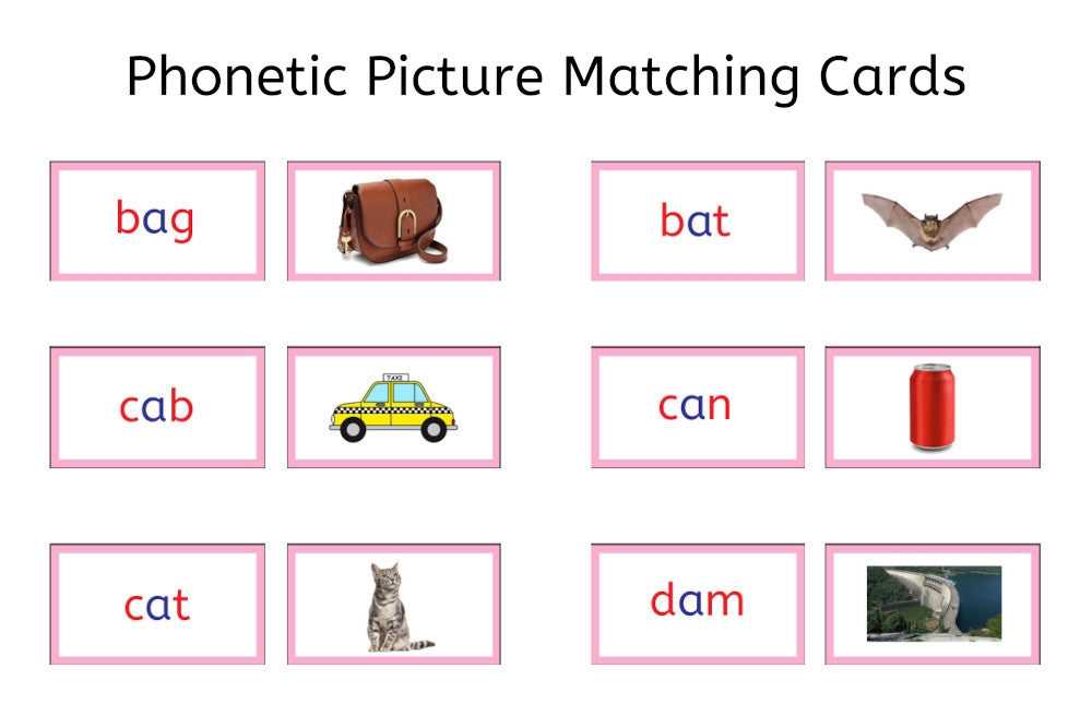 Pink Picture Matching Cards (PDF)