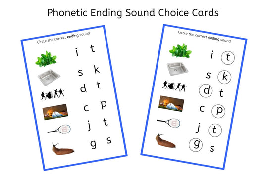 Blue Ending Sound Choice Cards (PDF)