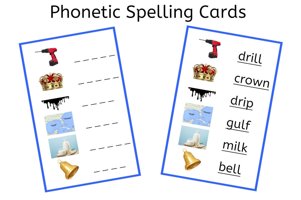 Blue Spelling Cards (PDF)