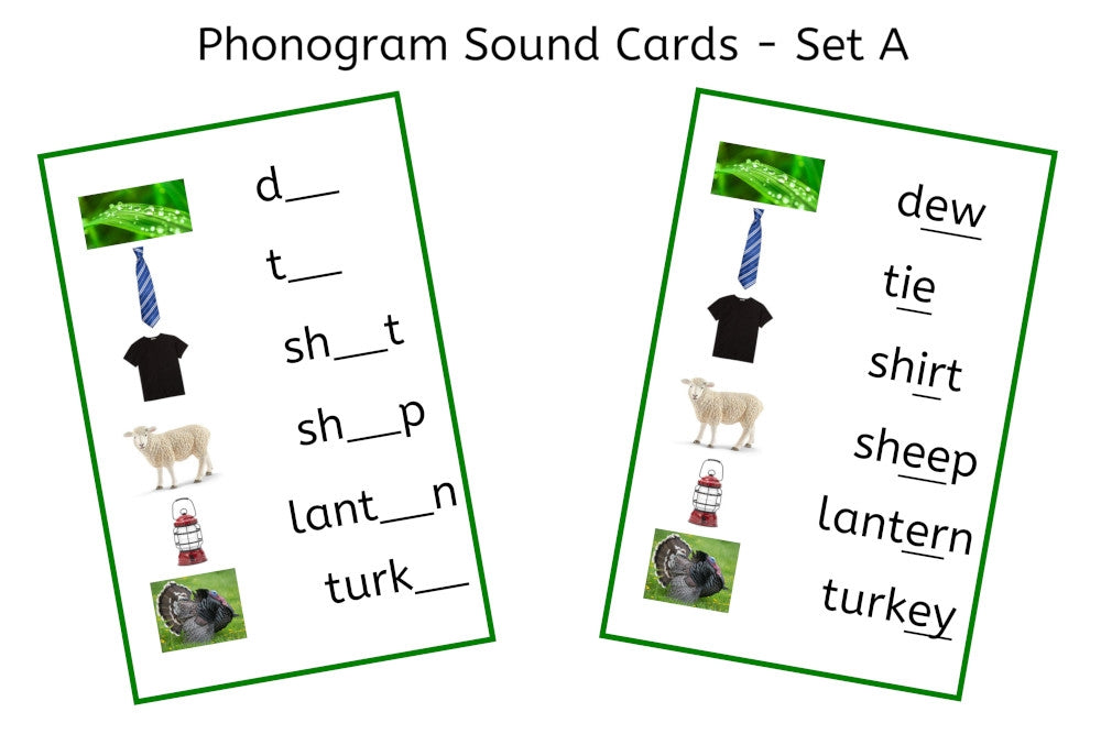 Green Phonogram Sound Cards - Set A (PDF)