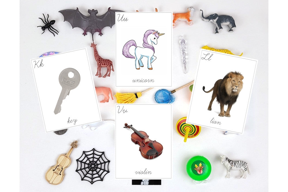 Language Objects Matching Cards, Cursive (PDF)