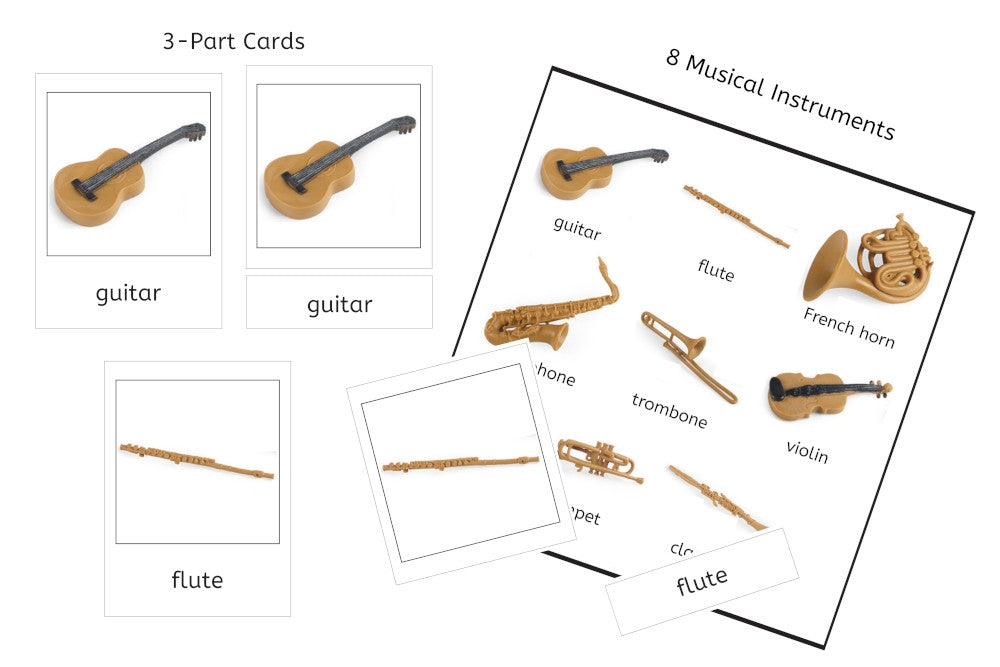 8 Musical Instruments 3-Part Cards (PDF)