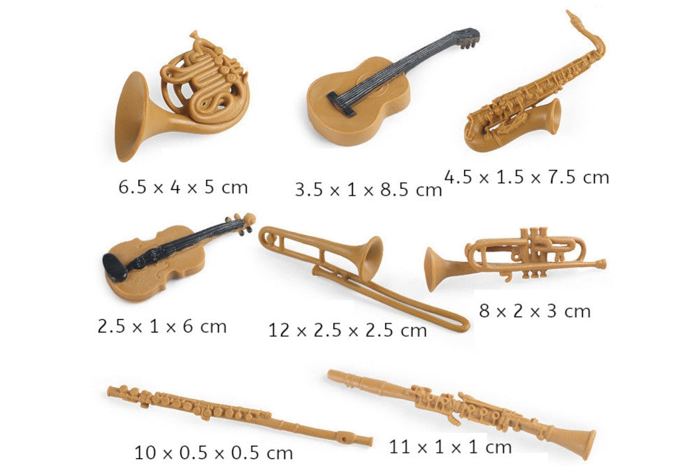 8 Musical Instrument Models with 2-Compartment Tray and PDF Cards