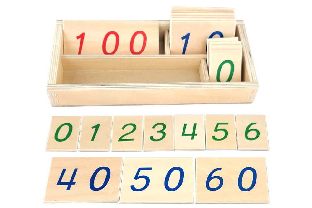 IFIT Montessori: Wooden Number Cards with Box (0-100)