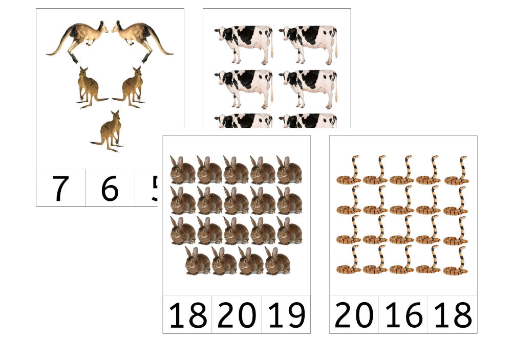 Animal Counting Cards 1-20 (PDF)