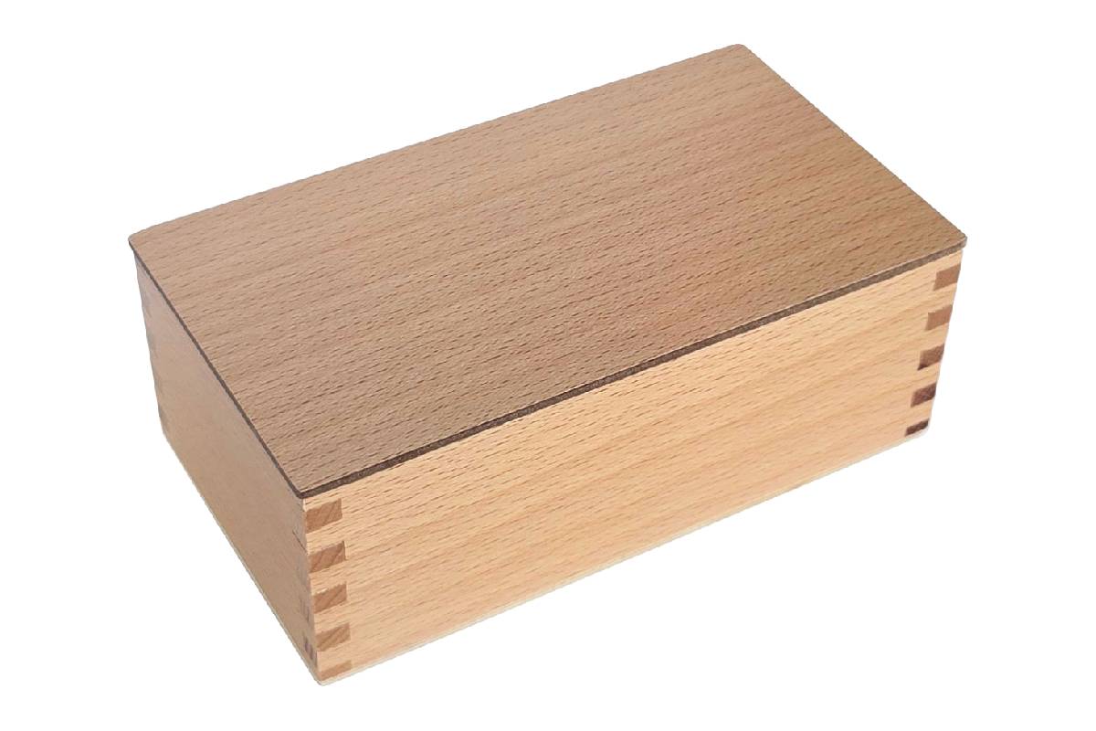 Wooden box for Number and Counter Match-up Puzzle