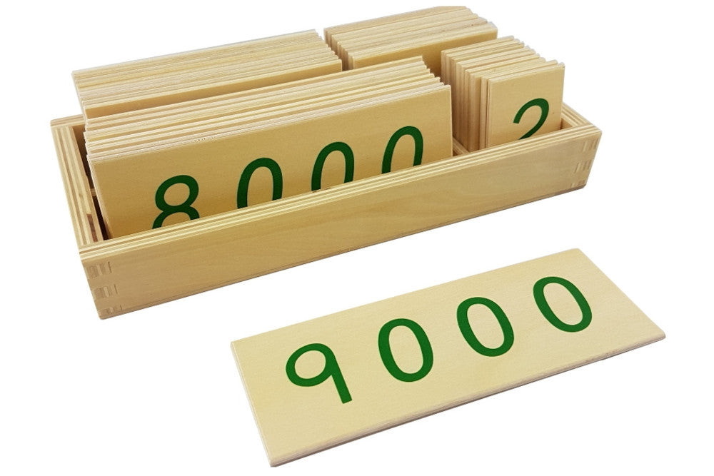 IFIT Montessori: Small Wooden Number Cards with Box (1-9000)