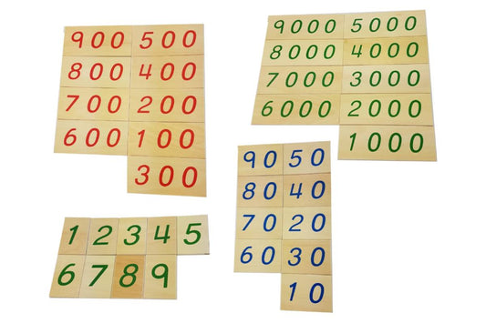 Large Wooden Number Cards (1-9000) (Clearance - No Box)