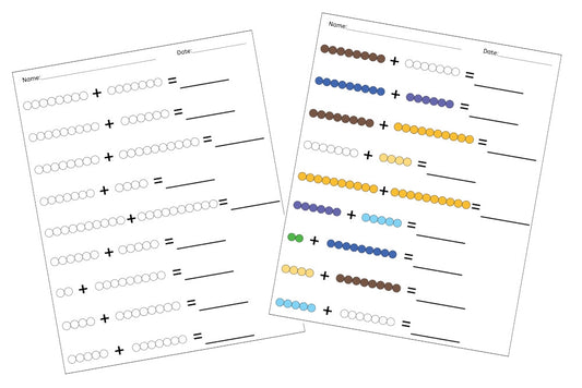 Bead Bar Addition Worksheets - Set B