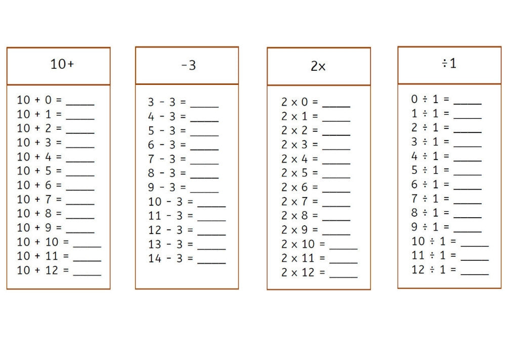 Clear Math Tabel 4 Sets of Math Tables (PDF) - IFIT Montessori