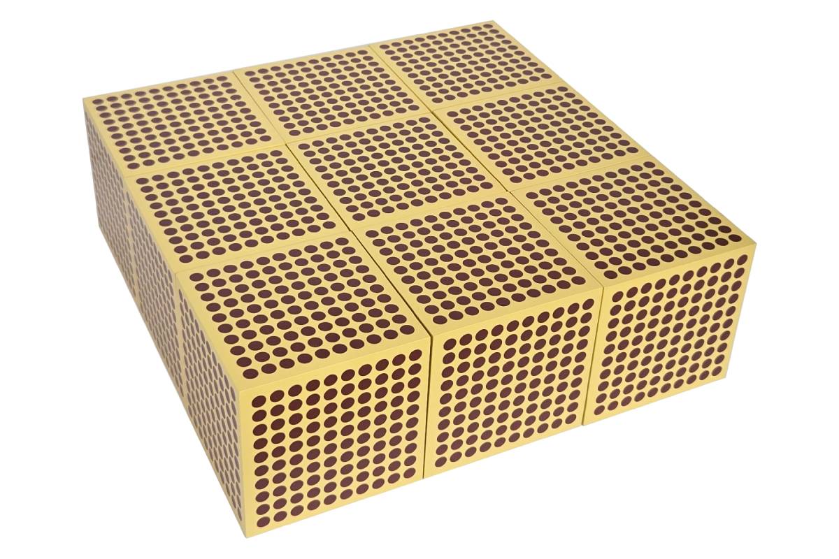 9 Wooden Thousand Cubes