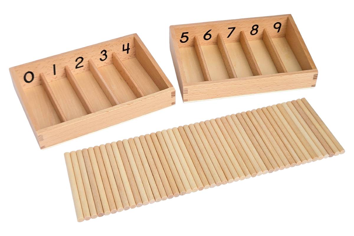 Numbered Spindle Boxes with 45 Spindles (Mini)