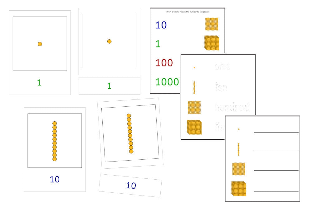 Introduction to Decimal Quantity 3-Part Cards and Worksheets (PDF)