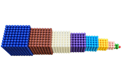 1-9 coloured bead cubes. C beads.