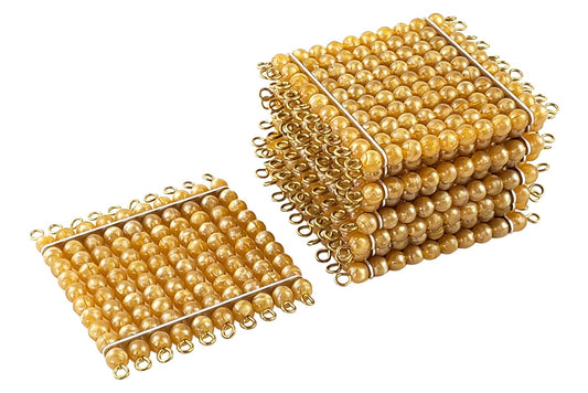 IFIT Montessori: 9 Golden Bead Hundred Squares (N Beads)