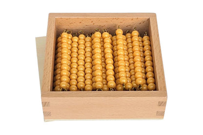 45 Golden Bead Bars of Ten with Box (W Beads)