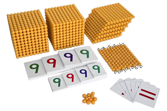 Golden Bead Ten Base Blocks with Cards (C Beads)