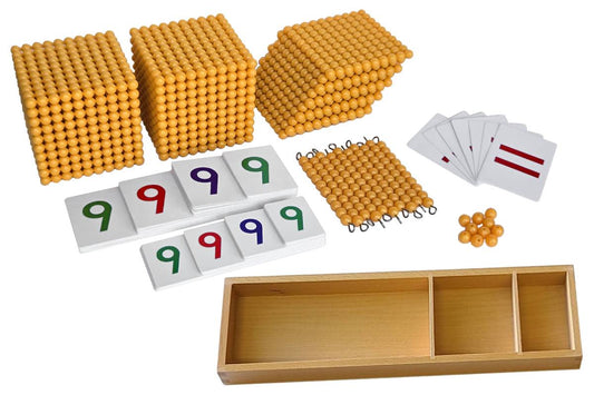 Golden Bead Ten Base Blocks with Cards and Tray (C Beads)