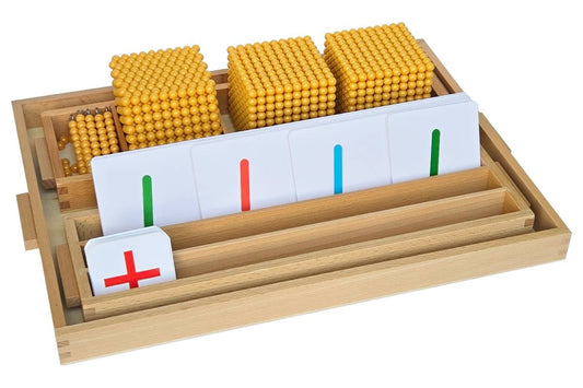 Golden Bead Ten Base Blocks with Cards and Trays (C Beads)