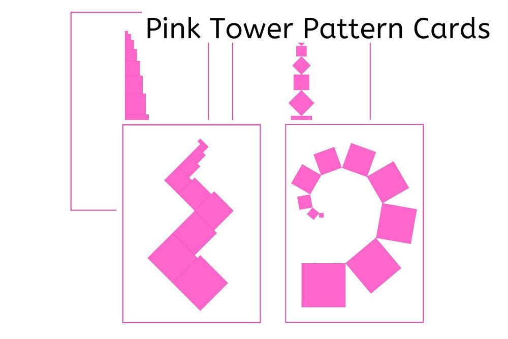 Tower Pattern Using Squares Pink Tower Pattern Cards (PDF) - IFIT Montessori